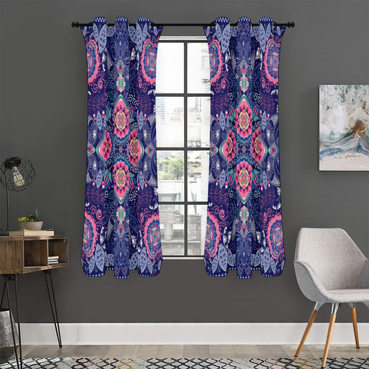 Ornamental Paisley Mandala Print Curtain