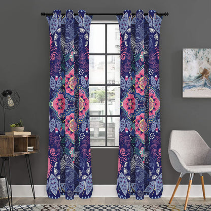 Ornamental Paisley Mandala Print Curtain