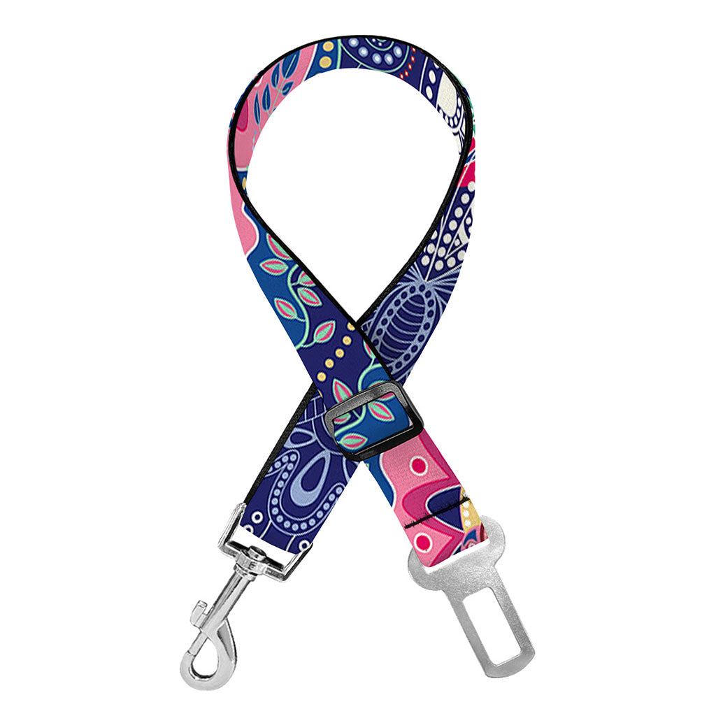 Ornamental Paisley Mandala Print Dog Seat Belt