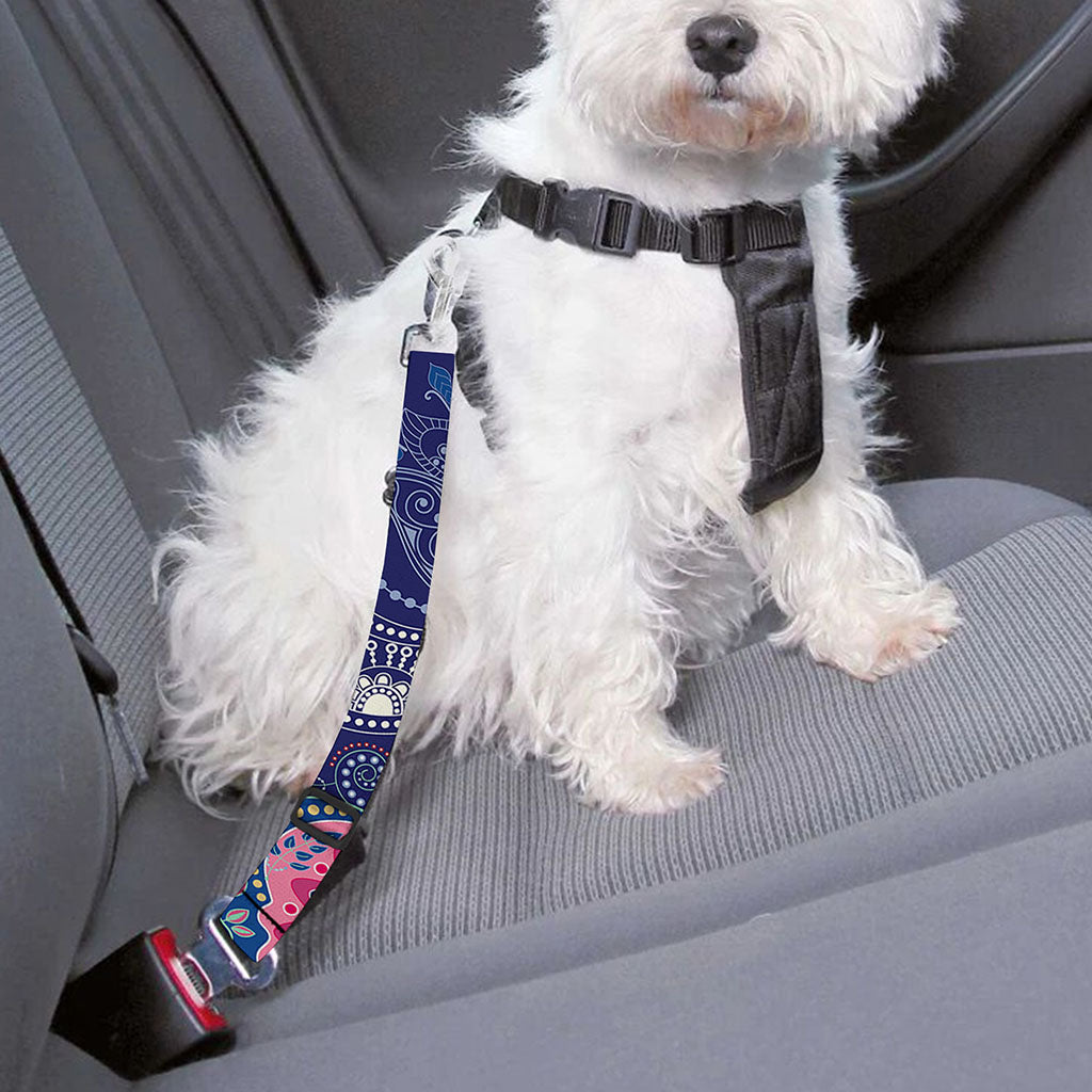 Ornamental Paisley Mandala Print Dog Seat Belt