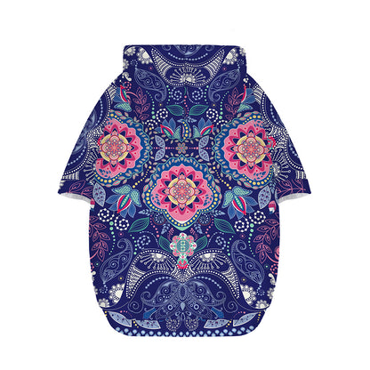 Ornamental Paisley Mandala Print Dog Zip Up Hoodie