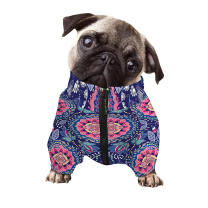 Ornamental Paisley Mandala Print Dog Zip Up Jacket