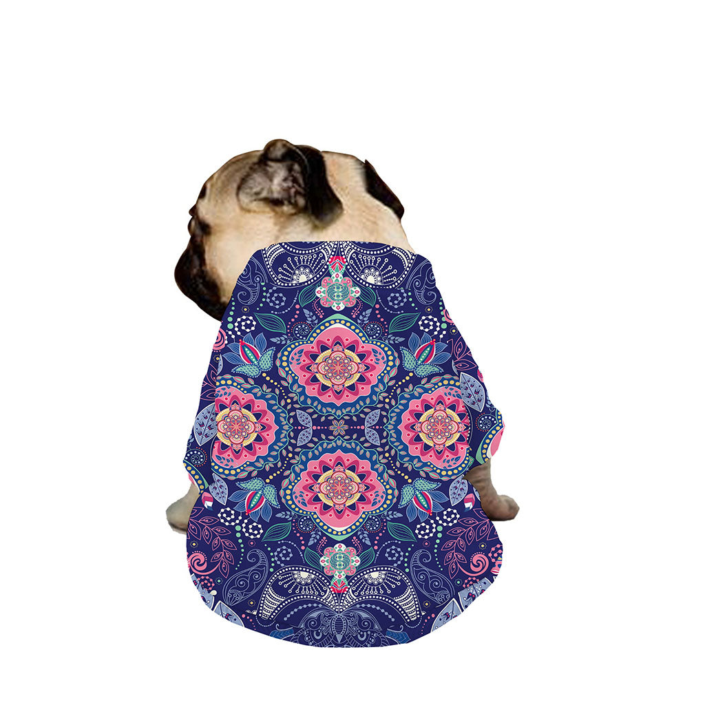 Ornamental Paisley Mandala Print Dog Zip Up Jacket