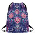 Ornamental Paisley Mandala Print Drawstring Backpack