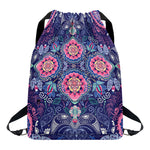 Ornamental Paisley Mandala Print Drawstring Backpack