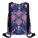 Ornamental Paisley Mandala Print Drawstring Backpack