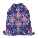 Ornamental Paisley Mandala Print Drawstring Bag