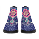 Ornamental Paisley Mandala Print Flat Ankle Boots