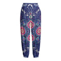 Ornamental Paisley Mandala Print Fleece Lined Knit Pants