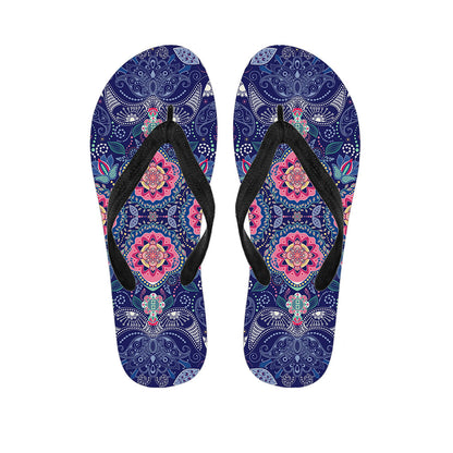 Ornamental Paisley Mandala Print Flip Flops