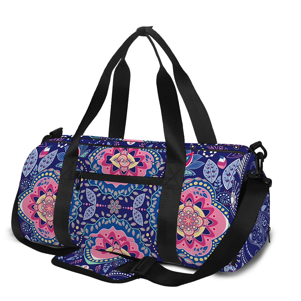 Ornamental Paisley Mandala Print Gym Bag