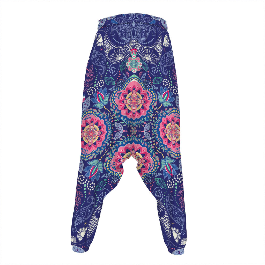 Ornamental Paisley Mandala Print Hammer Pants