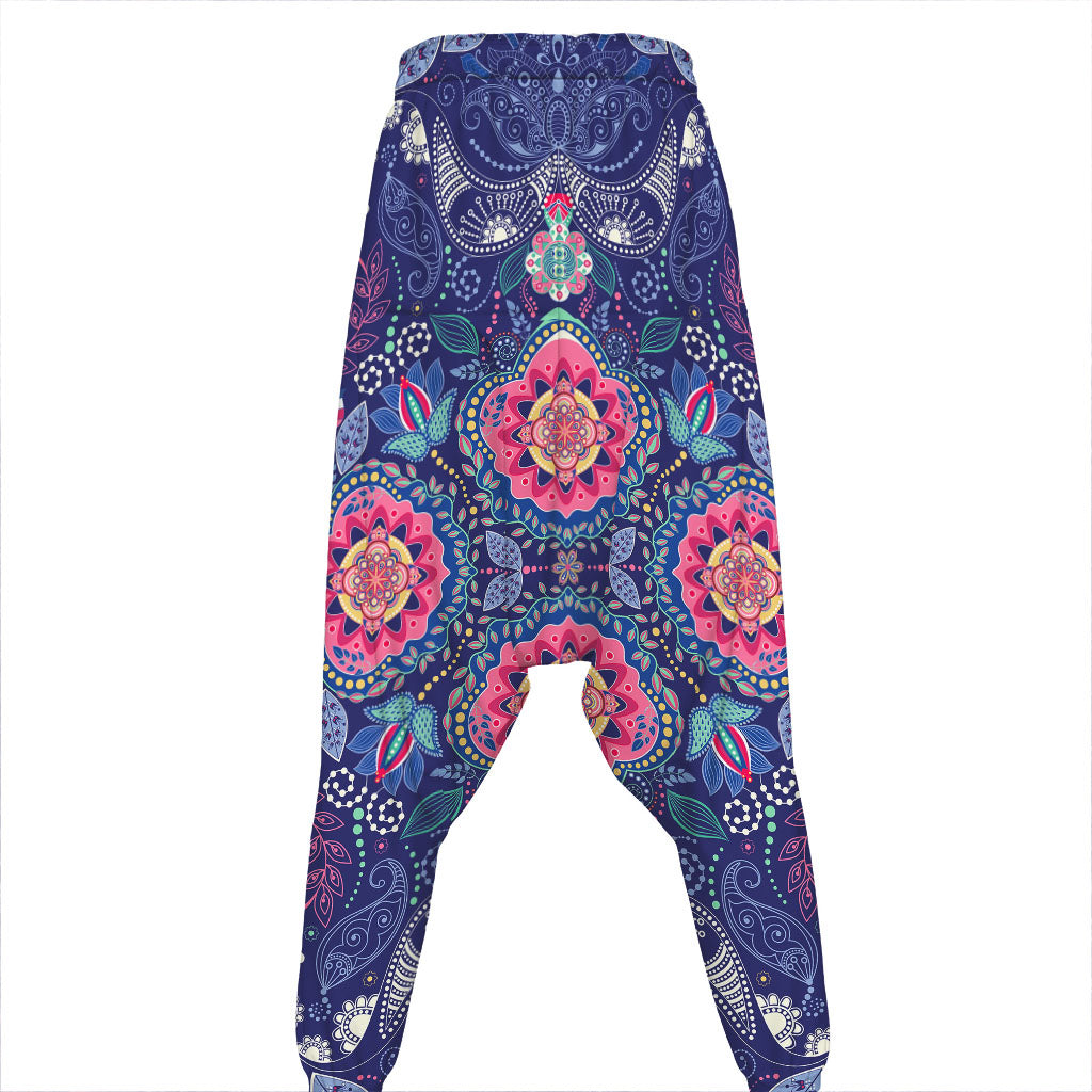 Ornamental Paisley Mandala Print Hammer Pants