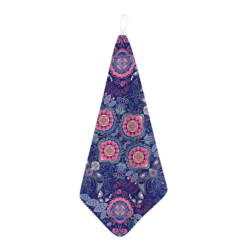 Ornamental Paisley Mandala Print Hand Towel