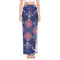 Ornamental Paisley Mandala Print High Slit Maxi Skirt