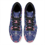 Ornamental Paisley Mandala Print High Top Leather Sneakers