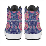 Ornamental Paisley Mandala Print High Top Leather Sneakers