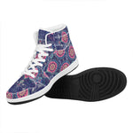 Ornamental Paisley Mandala Print High Top Leather Sneakers