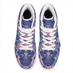 Ornamental Paisley Mandala Print High Top Leather Sneakers