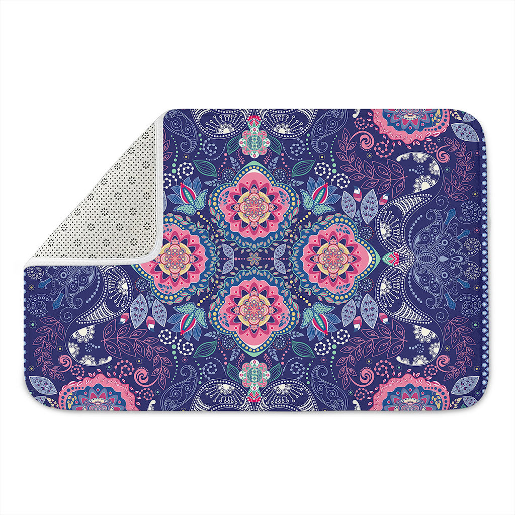 Ornamental Paisley Mandala Print Indoor Door Mat