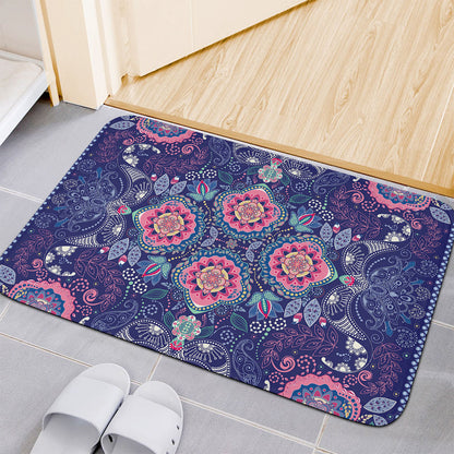 Ornamental Paisley Mandala Print Indoor Door Mat