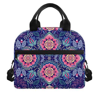 Ornamental Paisley Mandala Print Insulated Lunch Bag