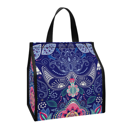 Ornamental Paisley Mandala Print Insulated Lunch Tote