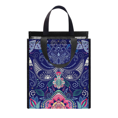 Ornamental Paisley Mandala Print Insulated Lunch Tote
