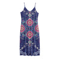 Ornamental Paisley Mandala Print Jersey Midi Cami Dress