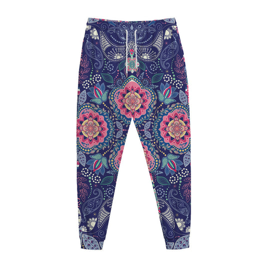 Ornamental Paisley Mandala Print Jogger Pants