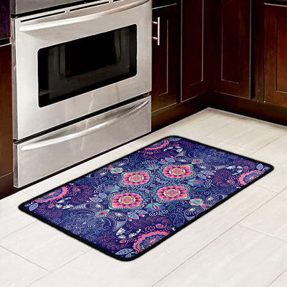 Ornamental Paisley Mandala Print Kitchen Mat