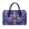 Ornamental Paisley Mandala Print Leather Duffel Bag