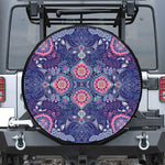 Ornamental Paisley Mandala Print Leather Spare Tire Cover
