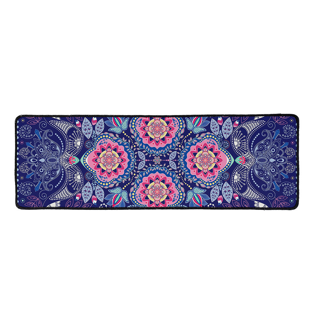 Ornamental Paisley Mandala Print Long Kitchen Mat