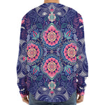 Ornamental Paisley Mandala Print Long Sleeve Baseball Jersey
