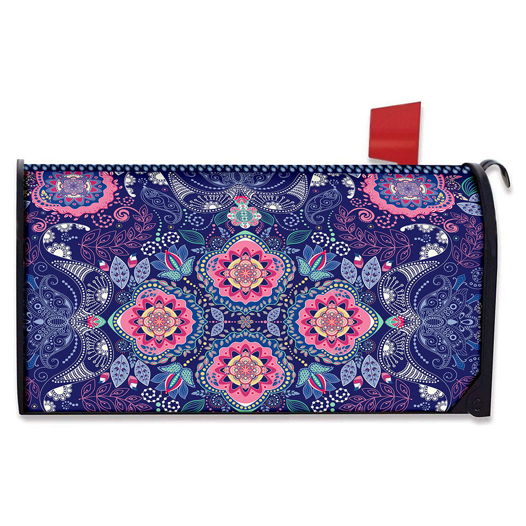 Ornamental Paisley Mandala Print Mailbox Cover