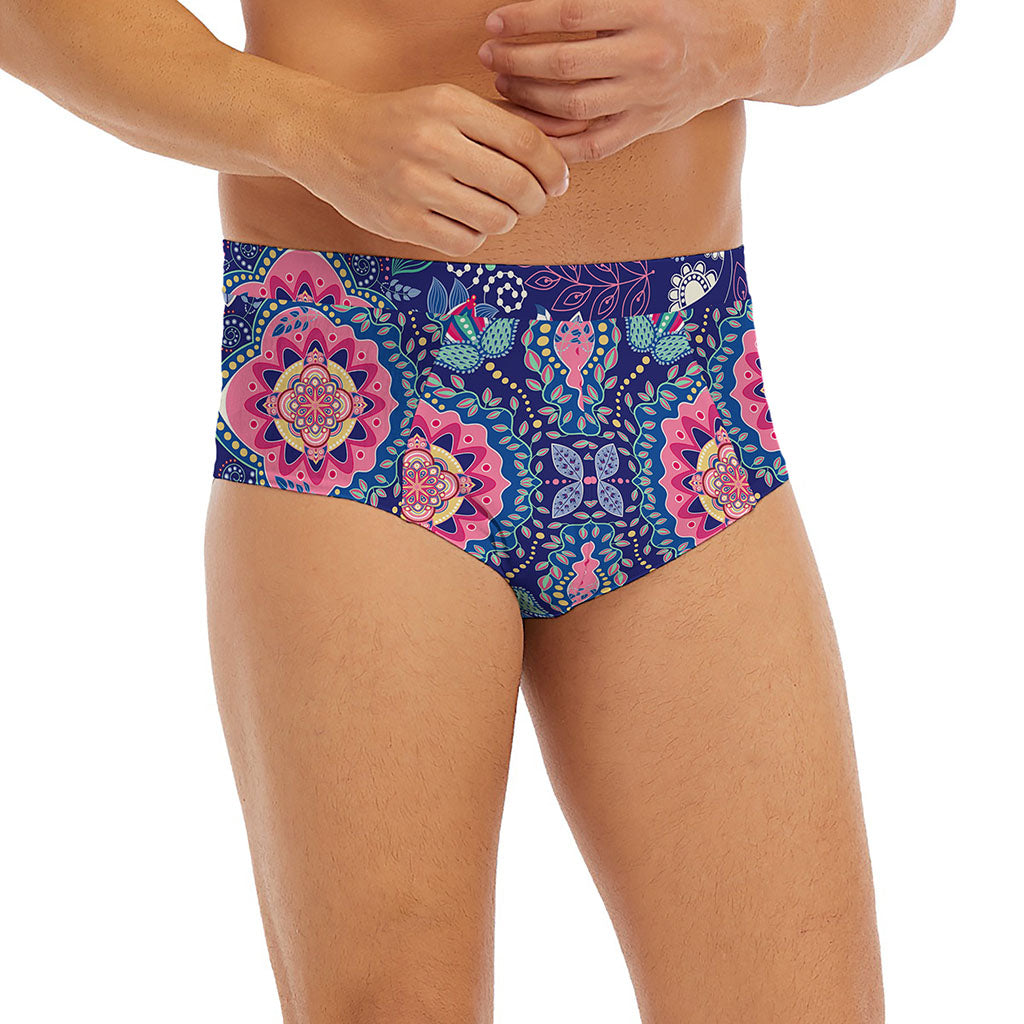 Ornamental Paisley Mandala Print Men's Briefs