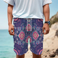 Ornamental Paisley Mandala Print Men's Cargo Shorts