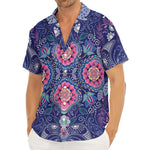 Ornamental Paisley Mandala Print Men's Deep V-Neck Shirt