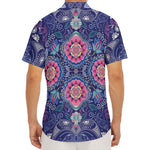 Ornamental Paisley Mandala Print Men's Deep V-Neck Shirt