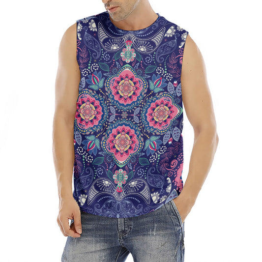 Ornamental Paisley Mandala Print Men's Fitness Tank Top
