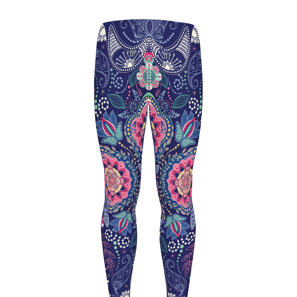 Ornamental Paisley Mandala Print Men's leggings
