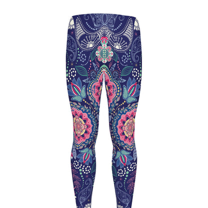 Ornamental Paisley Mandala Print Men's leggings
