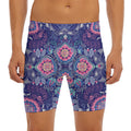 Ornamental Paisley Mandala Print Men's Long Boxer Briefs