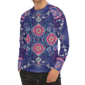 Ornamental Paisley Mandala Print Men's Long Sleeve Rash Guard
