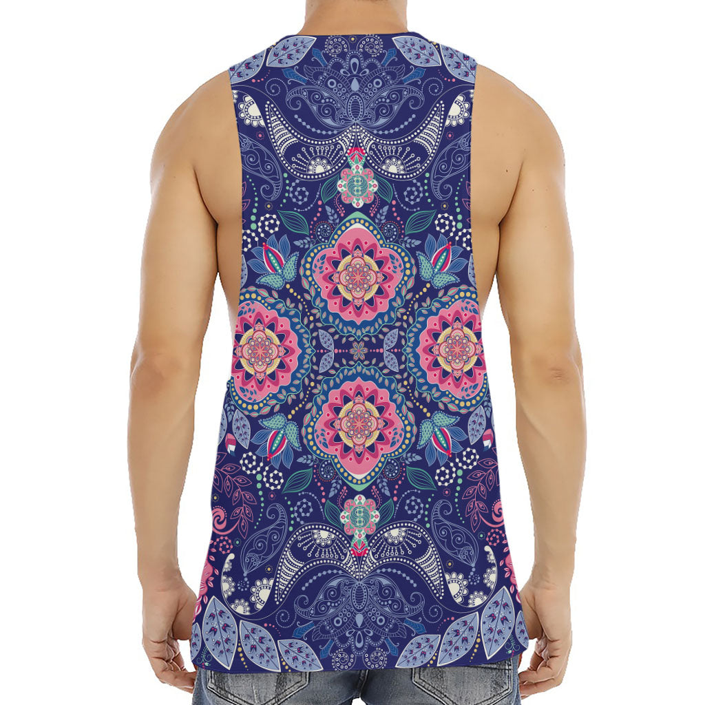 Ornamental Paisley Mandala Print Men's Muscle Tank Top