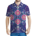 Ornamental Paisley Mandala Print Men's Polo Shirt