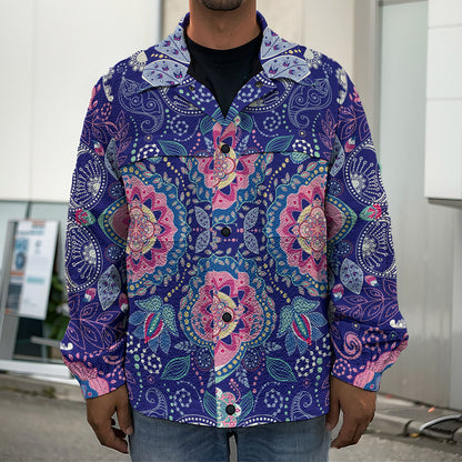Ornamental Paisley Mandala Print Men's Shirt Jacket