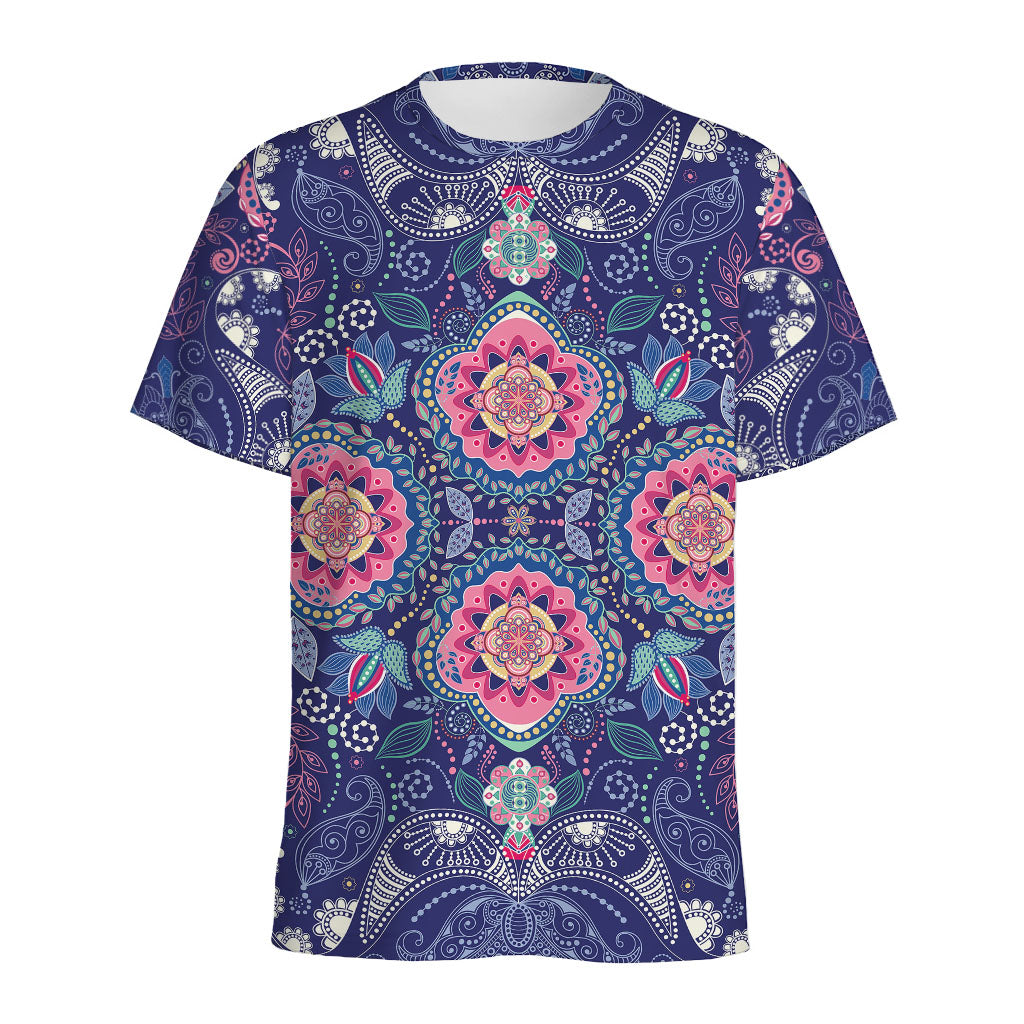 Ornamental Paisley Mandala Print Men's Sports T-Shirt