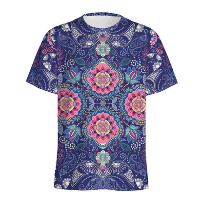 Ornamental Paisley Mandala Print Men's Sports T-Shirt